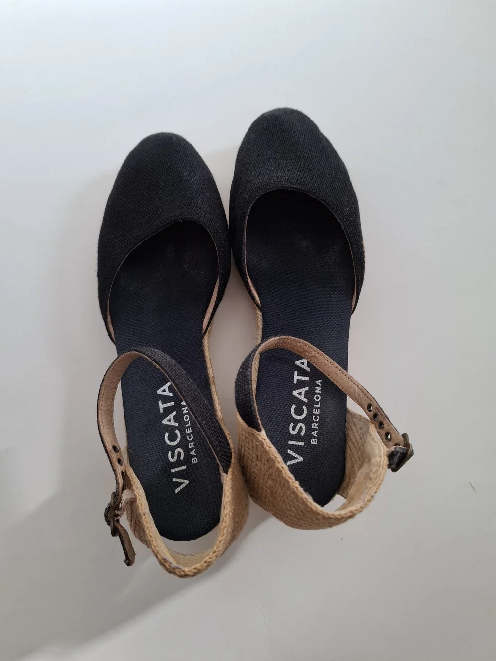 Viscata Barcelona Black Espadrille Ankle-Strap Flats SZ EU 41/US 10.5